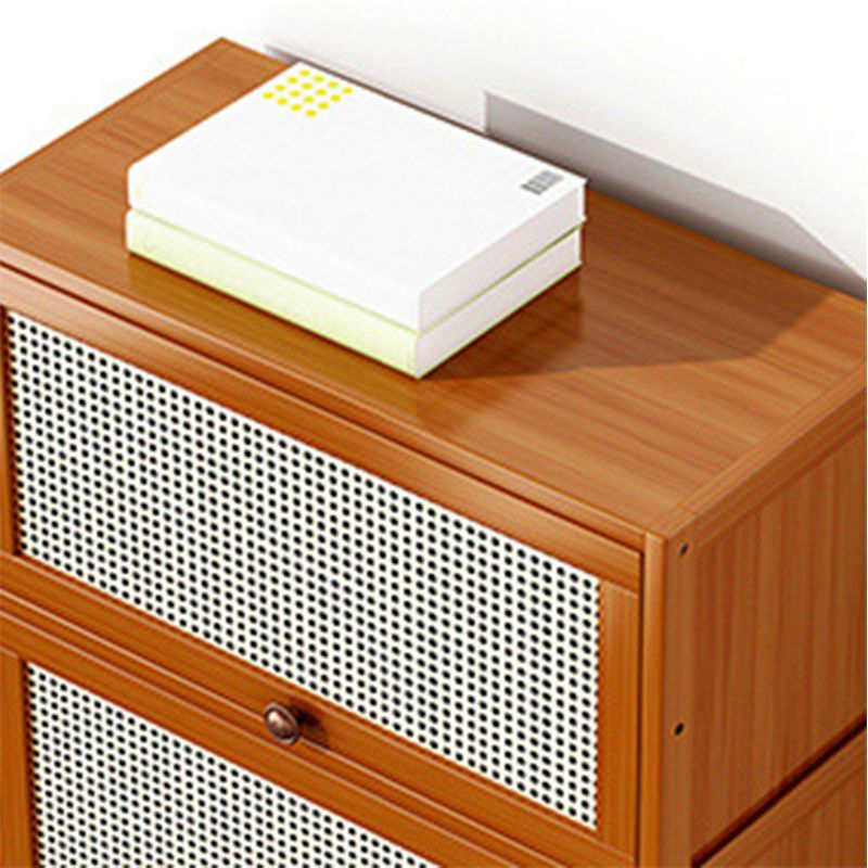 12.5" W Bamboo Bookshelf Modern Closed Storage Bookcase for Home Office