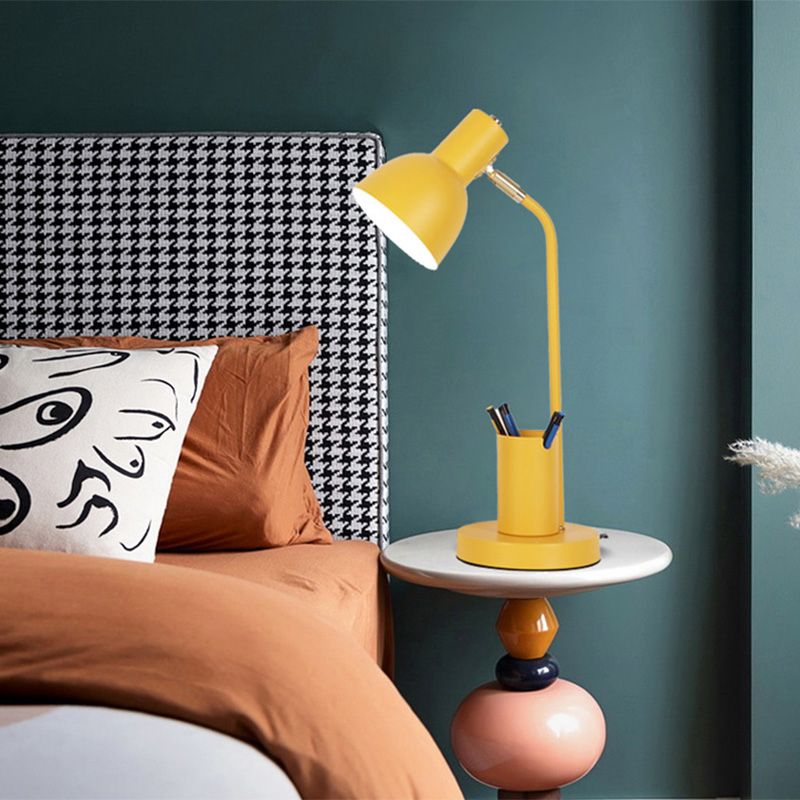 Bell Shade Metall Lesen Lampe Macaron Style 1 Kopftischleuchte mit Stiftbehälter