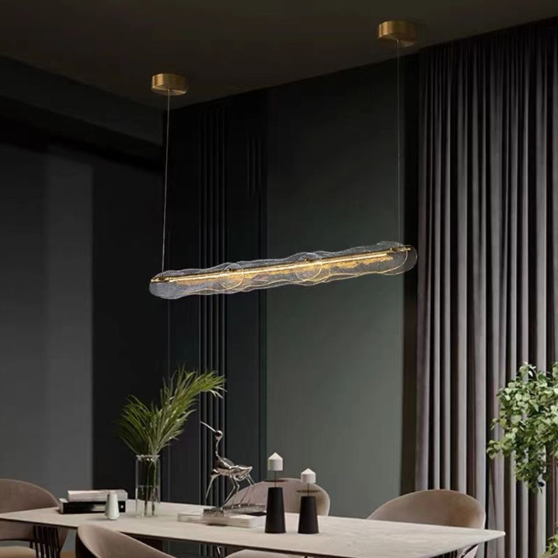 Nordic Style Copper Hanging Lamp Geometry Shape Island Light Fixture for Bedroom