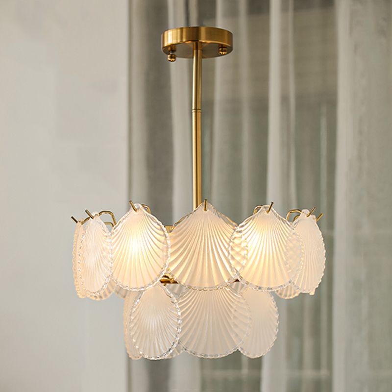 Contemporary Style Geometry Pendant Lighting Glass Hanging Chandeliers in Gold