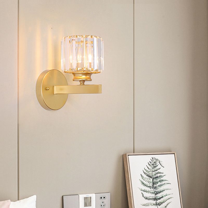 Modern Style Mini Crystal Wall Sconce 11 Inches Height Armed Sconce for Bedroom