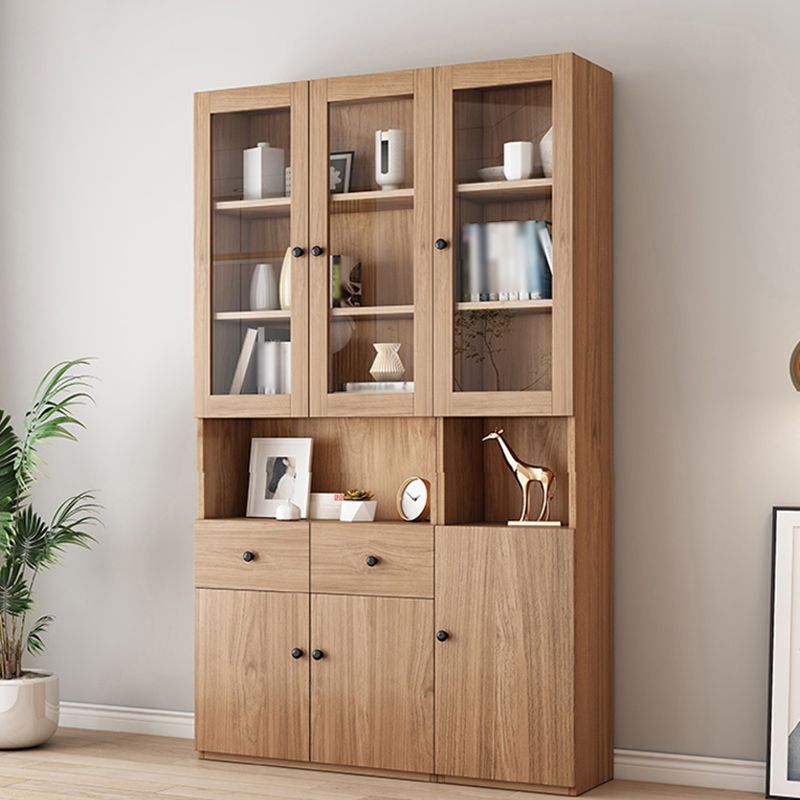 Solid Wood Bookcase Contemporary Style Bookshelf for Home Office Study Room