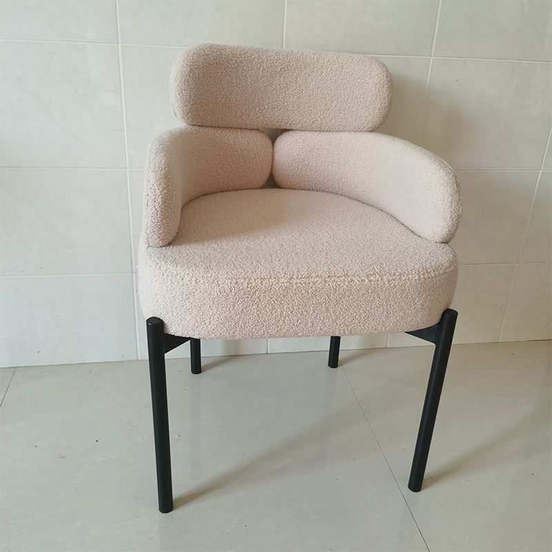 Home Upholstered Arm Dining Chairs Low Back Dining Chair for Indoor