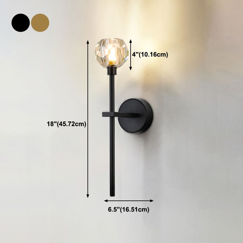 1 Light Wall Sconce Postmodern Style Crystal Wall Lighting for Living Room