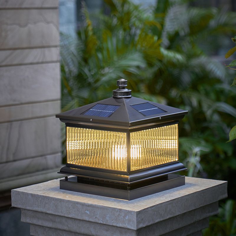 Modern LED Pillar Lamp Simple Solar Lighting Fixture for Garden