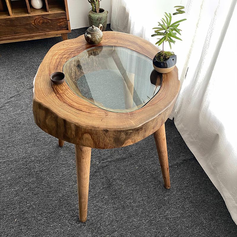 Scandinavian Wooden Coffee Table Free form 3 Legs Coffee Table Set for Living Room