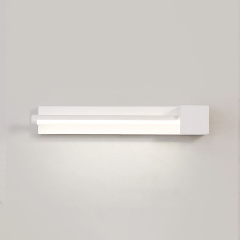 Modern Metal Wall Light Straight Rotatable 12" Wide Wall Sconce for Bedroom