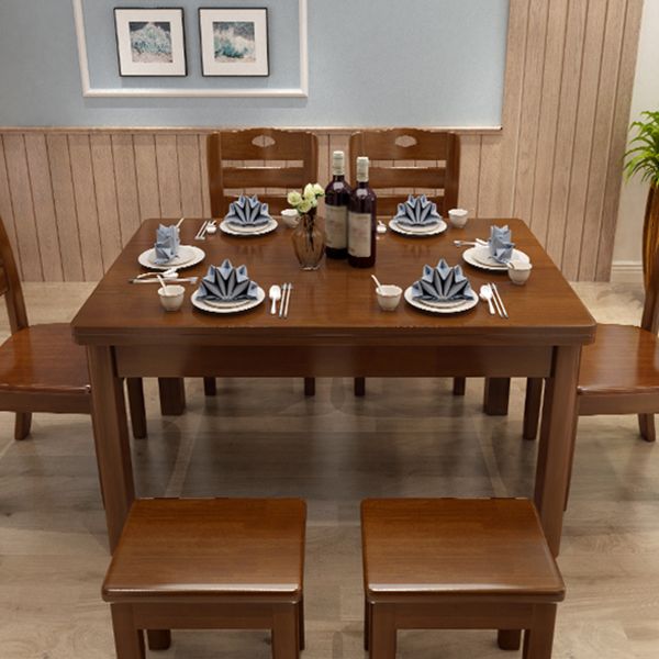 Simplicity Rectangle Dining Site Table Solid Wood Dining Room Collection with 4 Legs