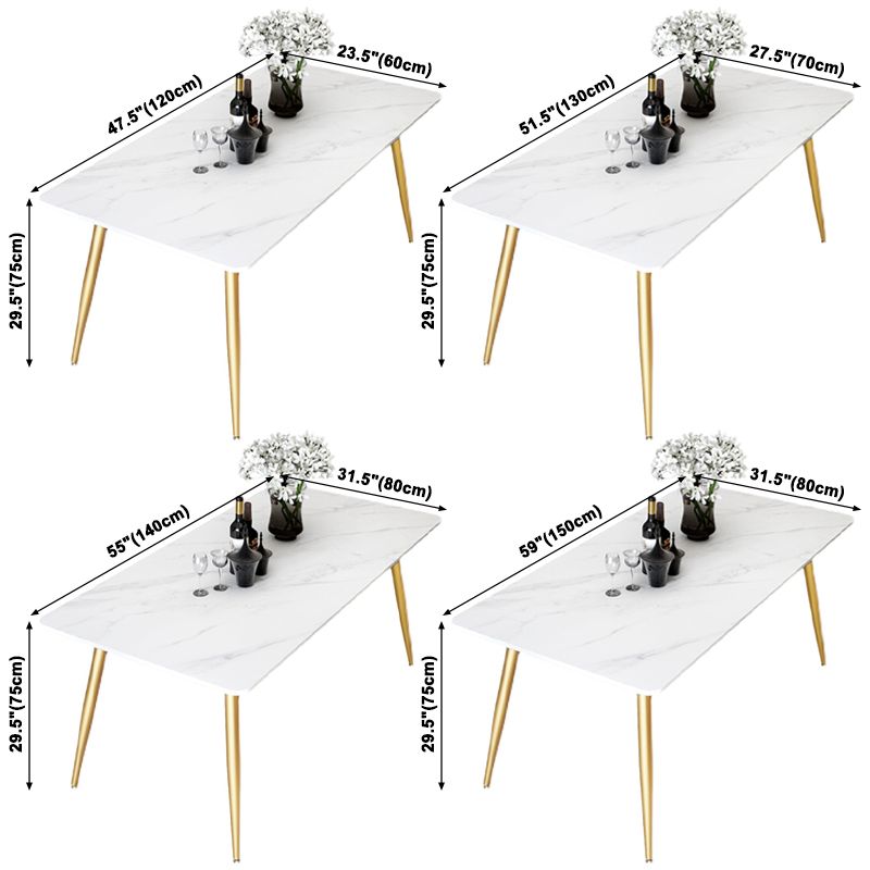 Traditional Luxury Rectangle Dining Table Stone Dinner Table with 4 Legs