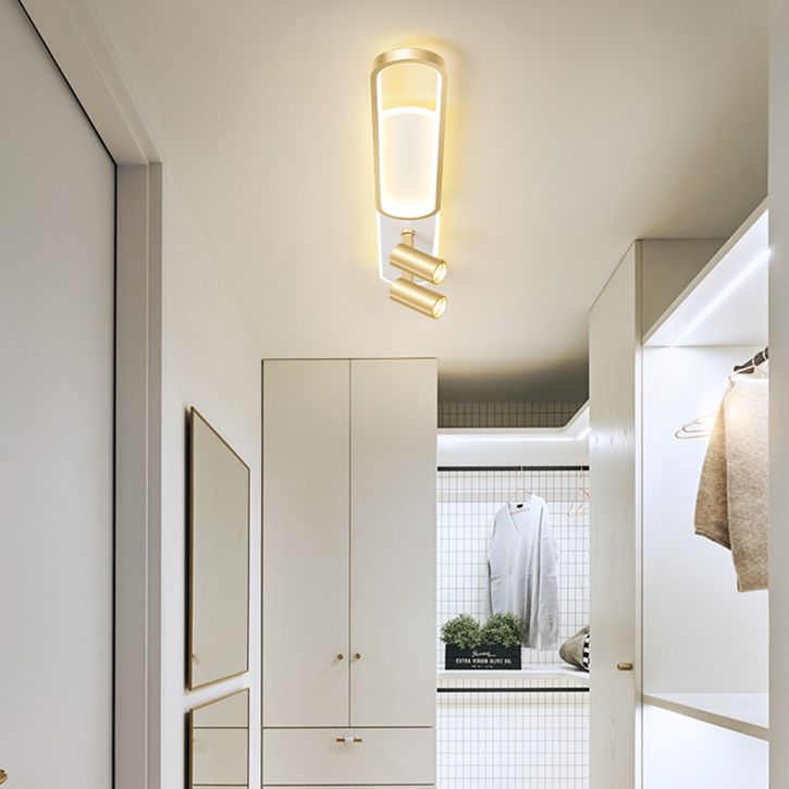 Apparecchio a filo a LED oblungo a 2 luci in moderno appuntamento con soffitto in ferro battuto in stile conciso per il guardaroba