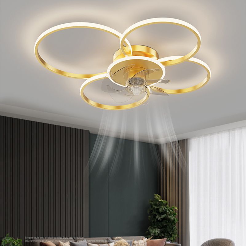 Modern Style Ceiling Fan Lamp LED Ceiling Mount Light with Acrylic Shade for Dining Room