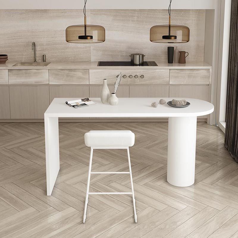 Modern 1/2 Pieces Bar Table Set Pine Wood Counter Table with High Stools for Dining Room