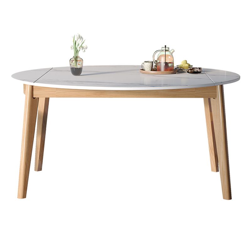 Modern Sintered Stone Dining Table Round Dining Room Table with 4 Legs