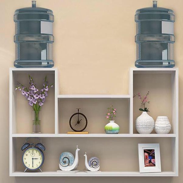 Modern Floating Book Shelf Wall Mounted Manufactured Wood Bookcase