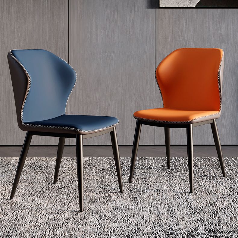 Chaise de salle à manger en métal de style contemporain, chaise latérale sans accoudoirs à oreilles pour cuisine