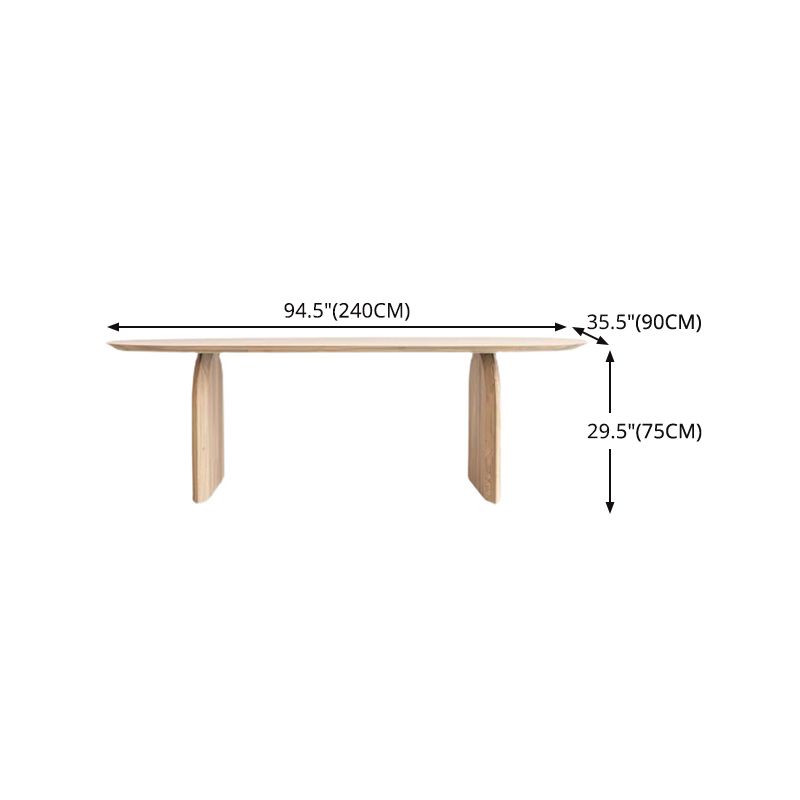 Oval Solid Wood Dining Table Modern Double Pedestal Table for Dining Room