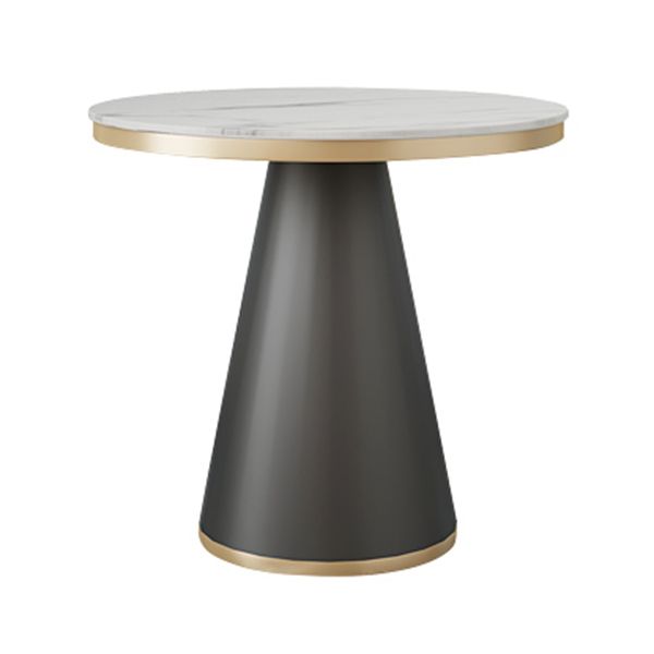Traditional Luxury Style Dining Table White Sintered Stone Table with Black Frame