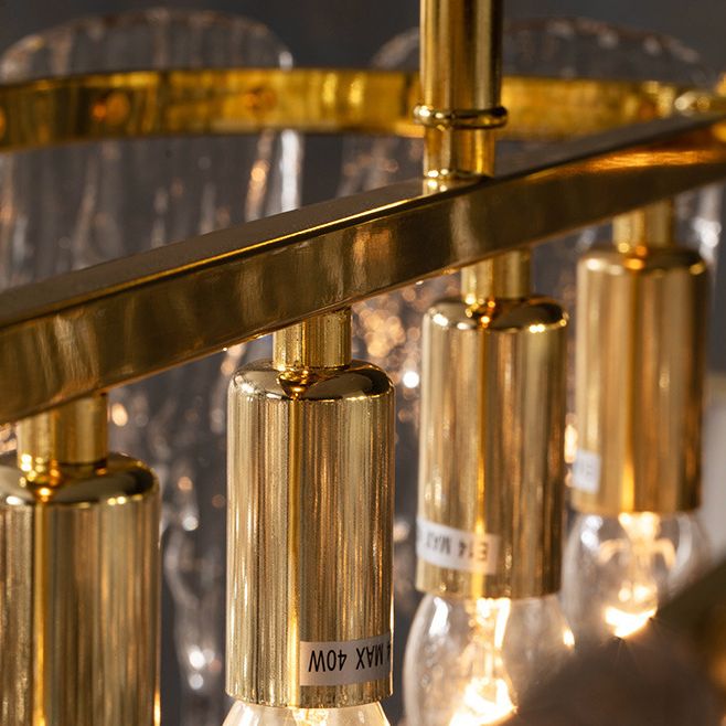 Modern Luxurious Island Pendant Lighting 7 Light Water Column Optical Crystal Island Ceiling Light for Living Room