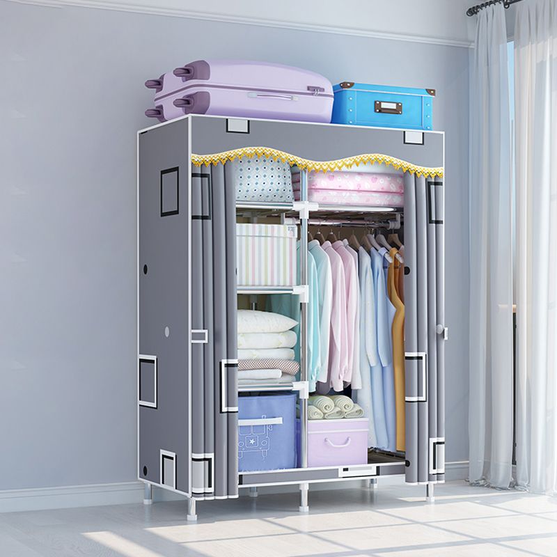 Contemporary Style Wardrobe Metal Wardrobe Closet with 1-Door