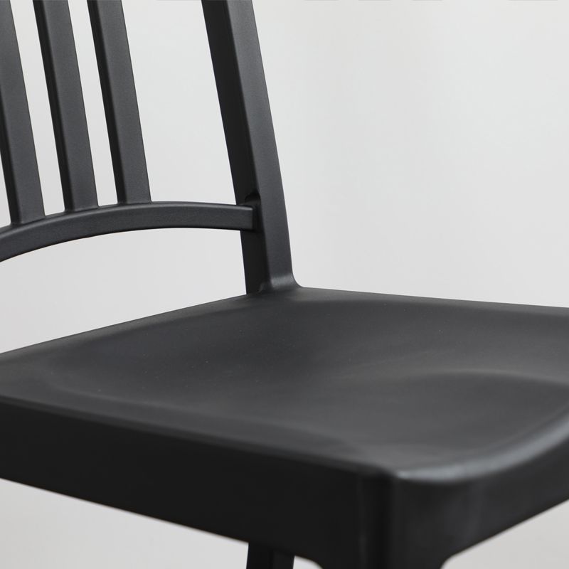 Contemporary Dining Plastic Side Armless Chair Open Back Dining Chair for Indoor