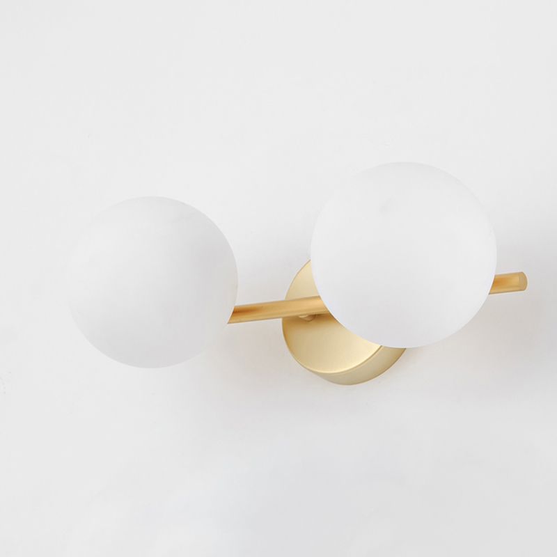 Postmodern Globe Vanity Sconce Lights Milk Glass Wall Mount Light Fixture for Bathroom