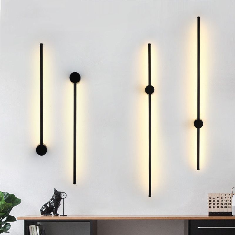 Modern Minimalist Style Linear Wall Mounted Light Fixture Metal Wall Sconces for Living Room