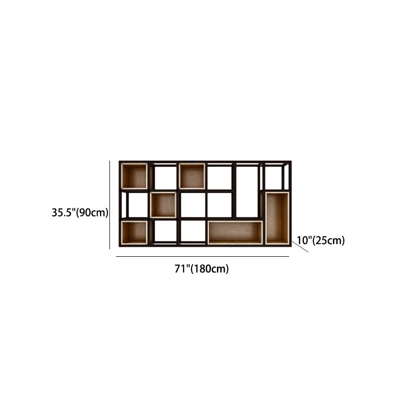 Modern Style Bookcase Wall Mounted Pine Wood Bookshelf for Home Office