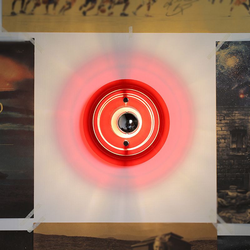 Round Multi Color Wall Mounted Fixture Acrylic & Iron 1 - Light Modern Wall Sconce