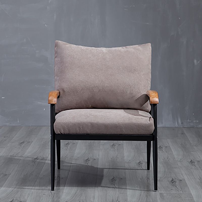 Metal and Wood Square Arm Sofa Industrial Loose Back Cushions Sofa
