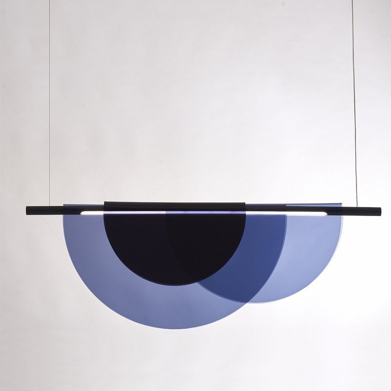 Modern Minimalist Island Light Fixture Half Round Shaped LED Pendant Lamp