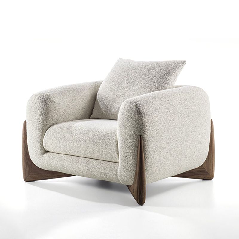 Modern Style Sofa Low Back with Sponge Cushion Filling Solid Wood Feet Sofa Bed
