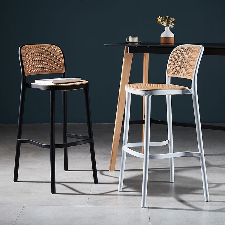 Contemporary Modern Plastic Indoor Armless Stool Low Back Bar Stool