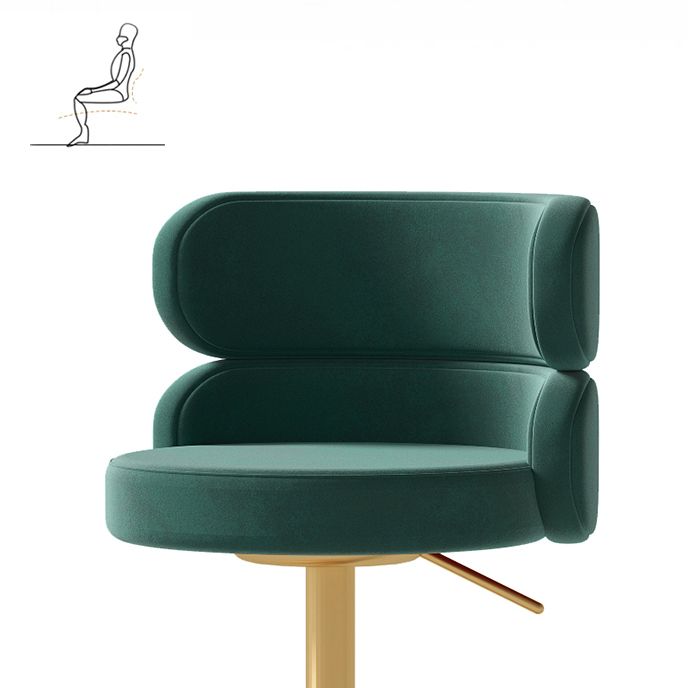 Glam Swivel Bar Stool Upholstered Adjustable Counter Stool for Bristol