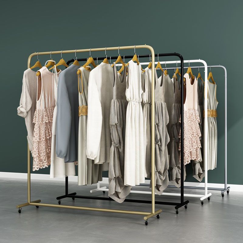 Contemporary Coat Rack Hanging Rail Metal Framed Entryway Kit