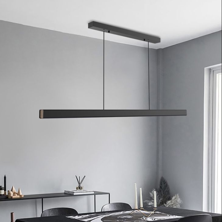 Lampada dell'isola a pendente lineare Isola lampada a sospensione moderna lampadario in metallo