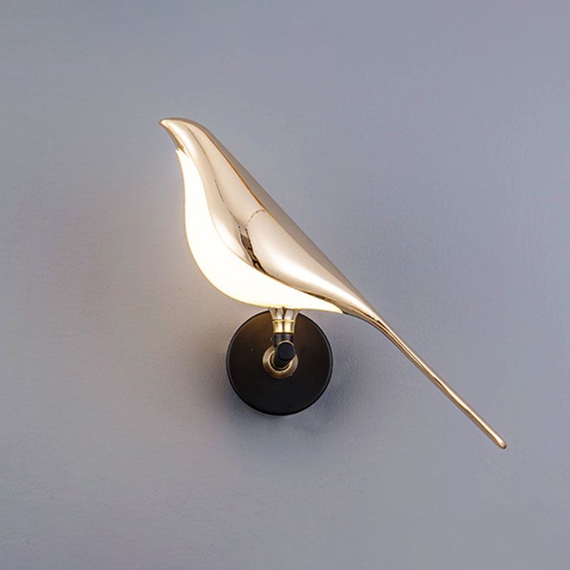 Lámpara de montaje de pared acrílica contemporánea para la pared de la pared del pájaro para sala de estar