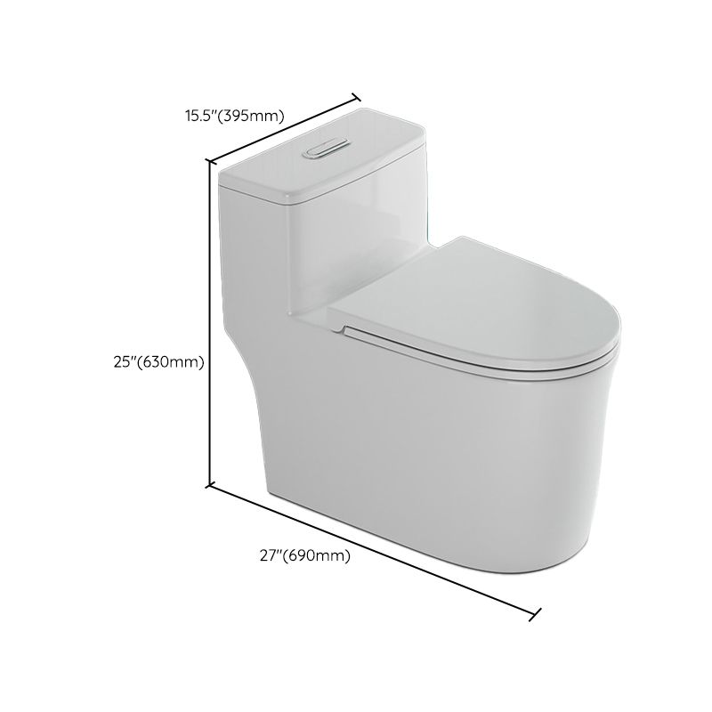 Traditional One Piece Toilet Floor Mounted White Toilet Bowl for Washroom