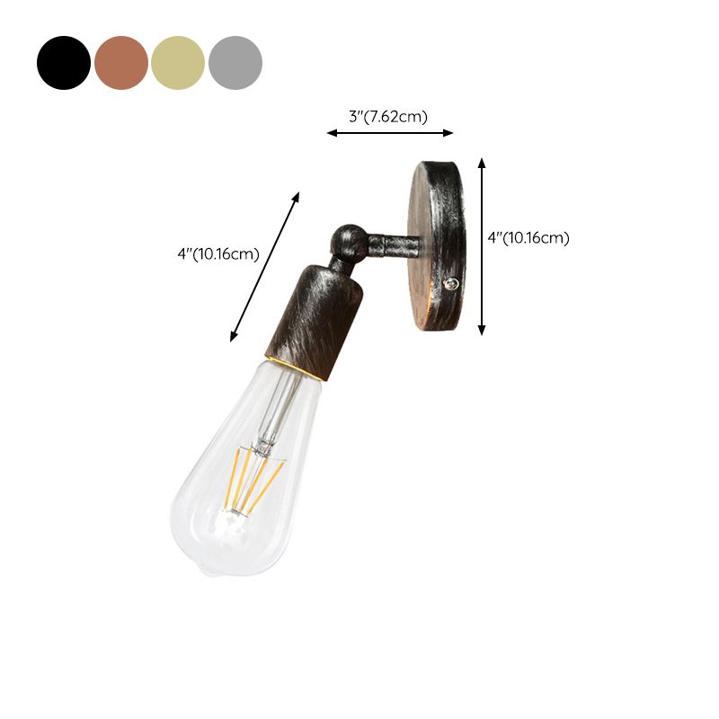 Modern Metal Wall Sconce Circle Shape Adjustable Wall Lamp for Bedroom