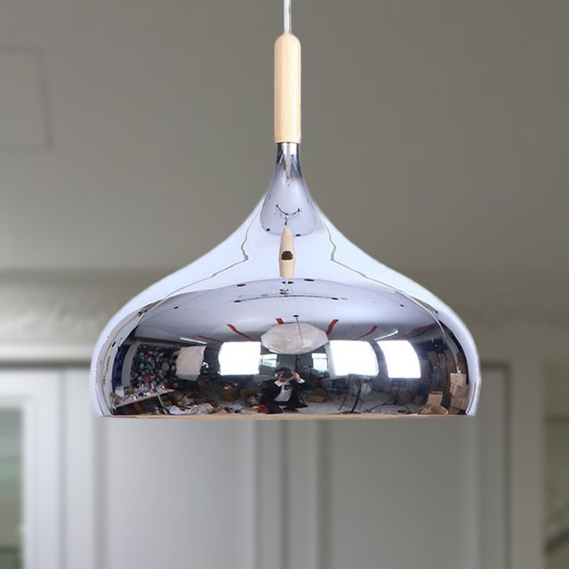 1 têtes de bol de bol d'éclairage pendentif moderniste élégant chromé / or / rose or métallique suspendue en suspension pour table à manger