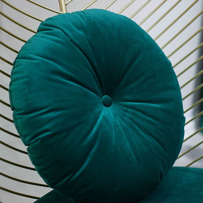 Glam 23.6" Wide Pillow Back Metal Frame 4 Legs Armless Chair