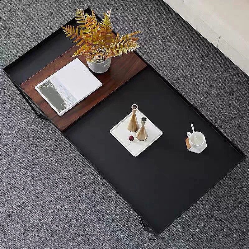 Modern Style Cross Table Base Wrought Iron Black Square & Rectangular Coffee Table