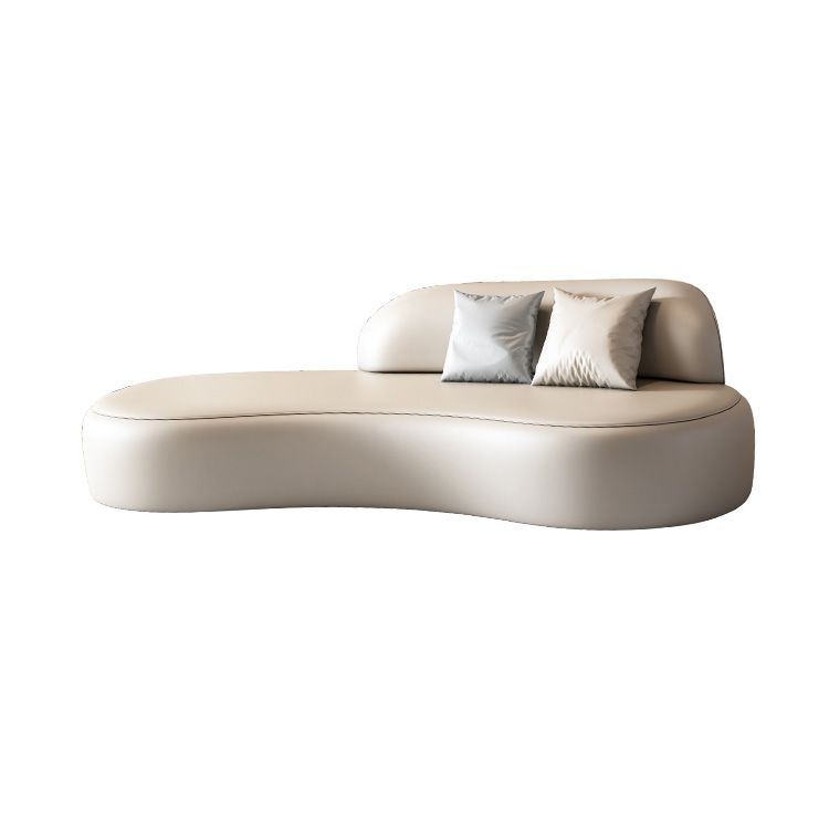 Modern Chaise Lounge Genuine Leather Chaise Lounge with Recessed Arm