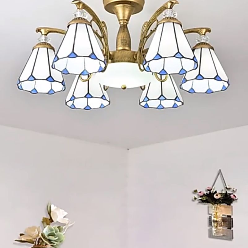 Administrateur de plafond de chambre à coucher en verre semi-chasseur ombré Tiffany