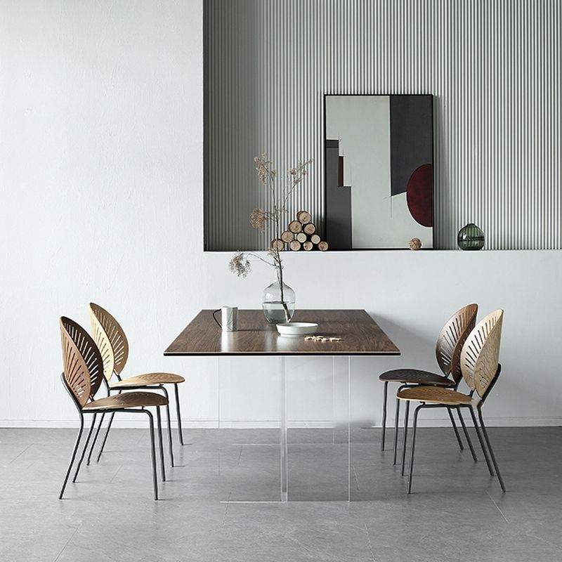 Modern Rectangle Dining Table Wooden Table with Plastic Legs for Home