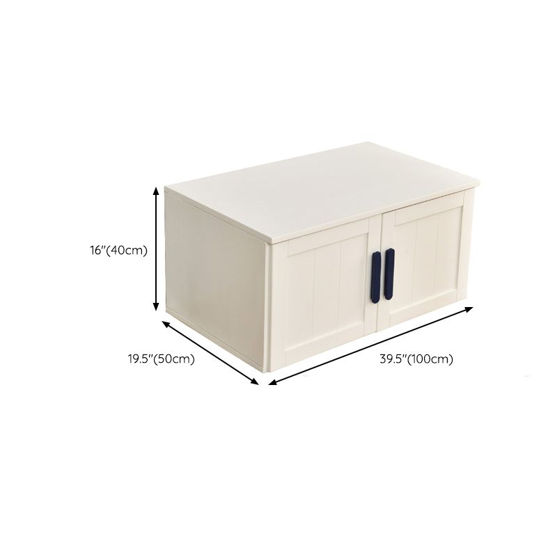 Solid Wood Kid's Wardrobe Modern Armoire Closet with Lower Storage Drawers