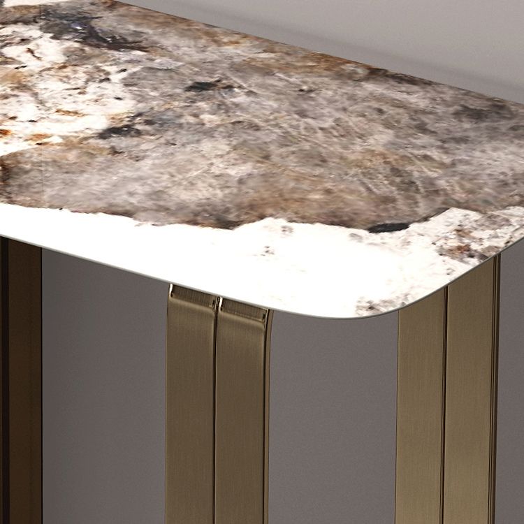 16 inch Wide Glam Console Table Rectangle Stone Sofa Console Table