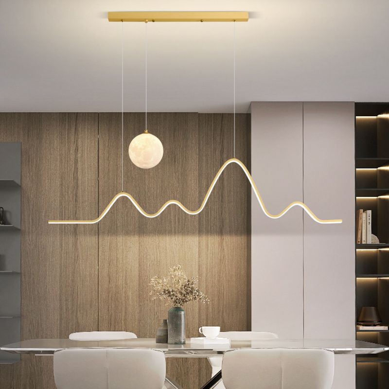 Minimalist LED Ceiling Pendant Light Linear Kitchen Island Fixture