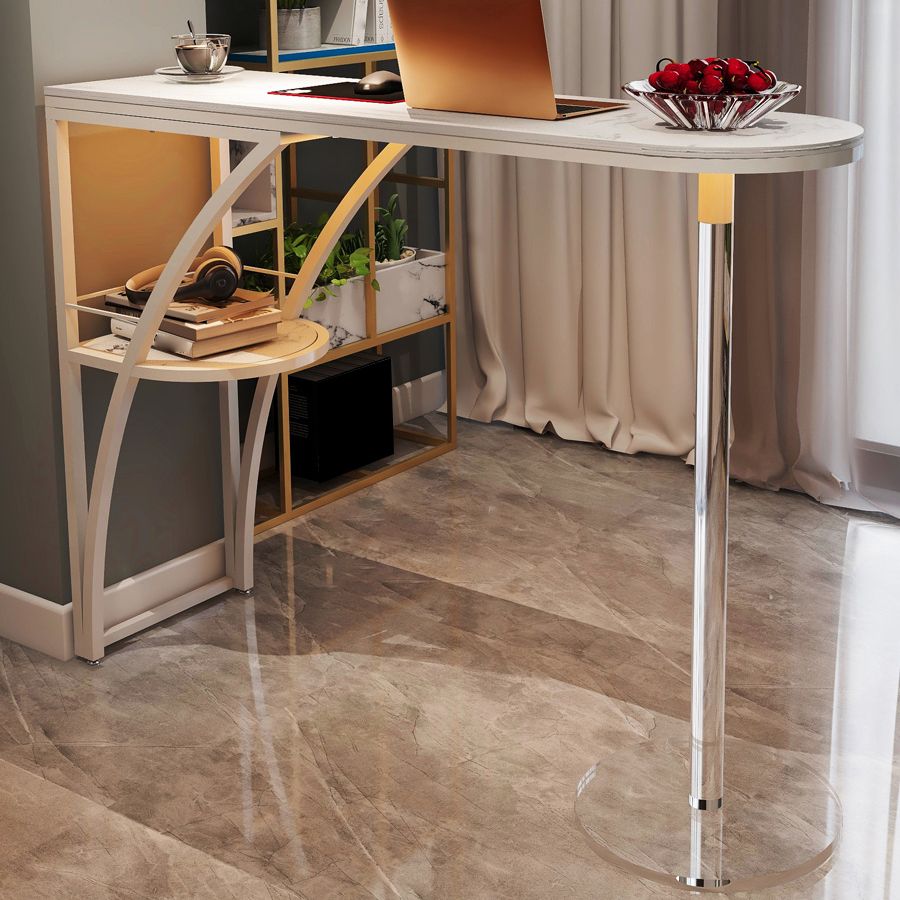 Glam Style 41.3"H Bar Table Faux Marble White Top Specialty Bistro Table