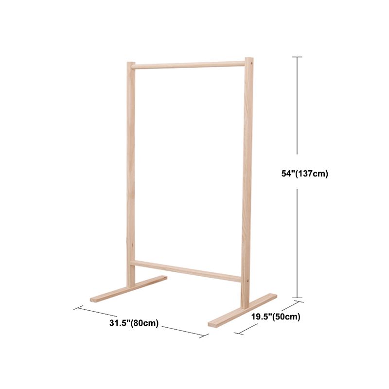 Modern Free Standing Solid Wood Coat Rack with Storage Shelving