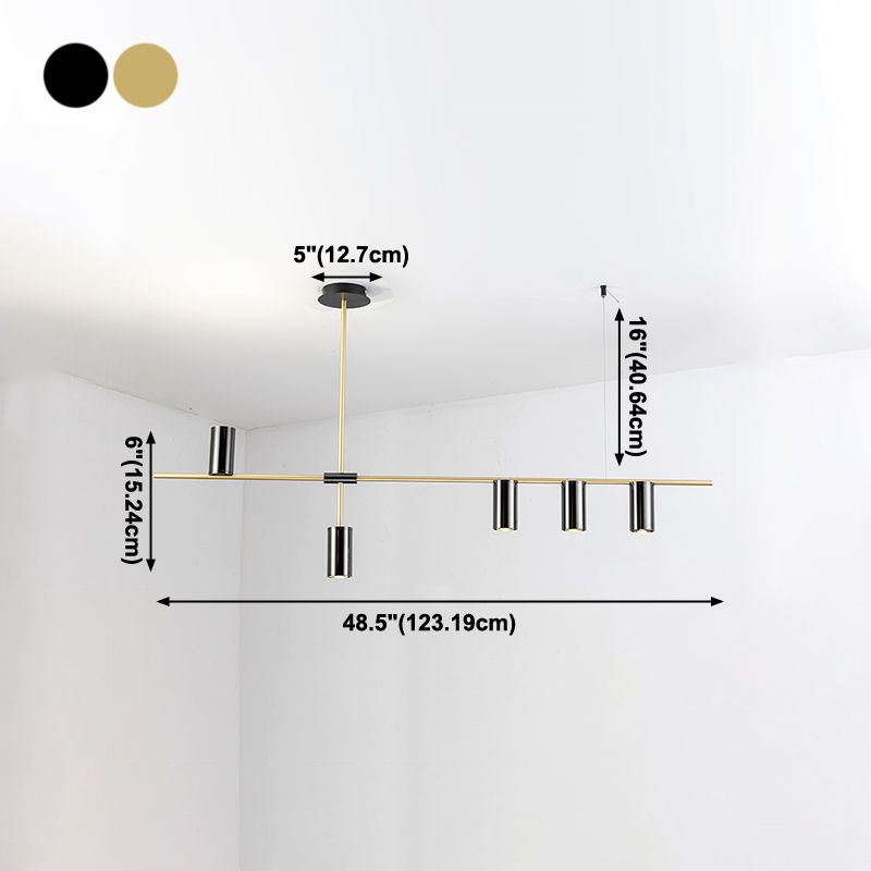 Modern Cylinder Island Lighting Fixtures Metal Pendant Lighting